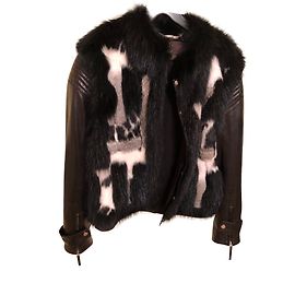 Roberto Cavalli Leather Jacket with Fur Panel Multiple colors