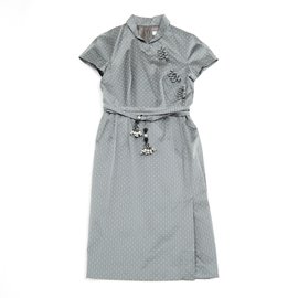 Christian Dior-GRAY SILVER SILK FR38/40-Grey