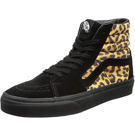 Baskets Vans Noir et Imprimé Léopard Daim 10US Noir Imprimé léopard