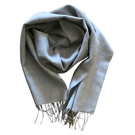 Autre Marque Scarf pure Virgin Wool Light gray mottled Grey