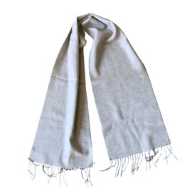 Autre Marque-Pañuelo puro de lana virgen gris claro moteado-Gris