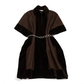 Yves Saint Laurent-brown wool and velvet-Marron