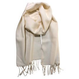 Autre Marque-Scarf 100% ivory virgin wool-Eggshell