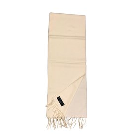Autre Marque-Scarf 100% ivory virgin wool-Eggshell