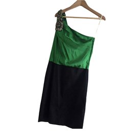 Autre Marque-One shoulder mini dress-Black