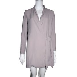 Topshop Wickelkleid mit Bindebund Grau