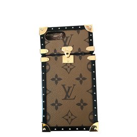 Louis Vuitton-Iphone Shell 7 O 8 Más-Castaño