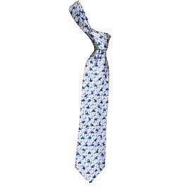 Autre Marque Artésie silk tie printed AC Canova Neuve Blue Grey