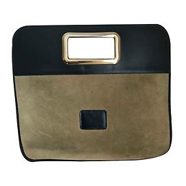 Clutch Rochas in pelle beige e blu navy Beige