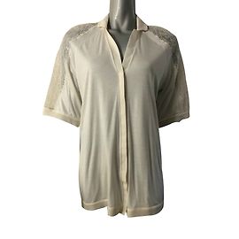 Camicia La Perla in Rayon Colore Eggshell Bianco sporco