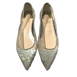 Christian Louboutin-Christian Louboutin gold sequinned flats-Golden