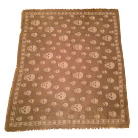 Alexander Mcqueen-Silk scarves-Khaki
