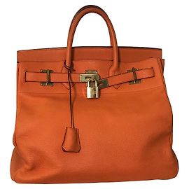 Hermès Haut A Courroies Birkin 40 Laranja