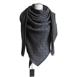 Guccissima Schal Gucci neu Anthrazitgrau