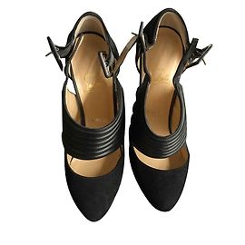 Christian Louboutin Black Leather Heels 16cm Black