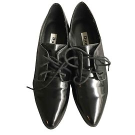 Derbies Dune en similicuir noir à talons Noir