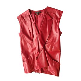 Louis Vuitton Leather Top Red Red