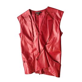 Louis Vuitton Leder Oberteil Rot Rot