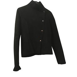 Zadig & Voltaire Jaqueta de lã e pele de Zadig e Voltaire Preto