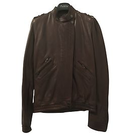 Zadig & Voltaire Leather bomber / biker type leather jacket Brown