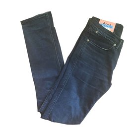 Vaqueros Acne Max Blue Black Negros Algodón Negro
