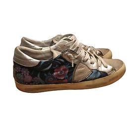 Philippe Model Philippe Sneaker Weiß Leder Silberne Blumen 37 Weiß