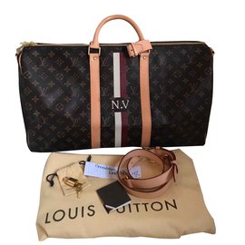 Louis Vuitton-Correa de hombro Keepall "Mi monograma"-Marrón oscuro