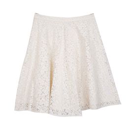 Saia de patinadora de renda Topshop tamanho 36 Creme