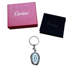 Cartier-Porte-clés vintage avec boîte-Argenté