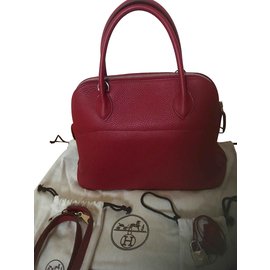 Hermès-Saco de bolide 31 Hermès Rouge Garance-Vermelho