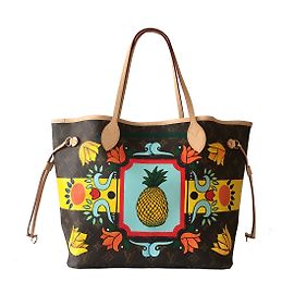 Bolsa Louis Vuitton Neverfull MM Chocolate Couro e Tecido Chocolate