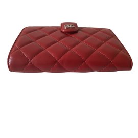 Chanel-Portefeuille Chanel timeless neuf-Rouge