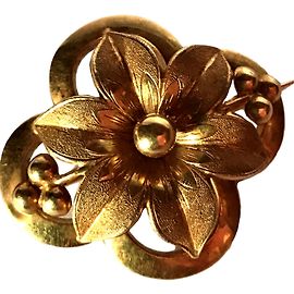 Autre Marque Alte Brosche aus gelbem Gold 18k /750°°° , Napoleon III. Golden