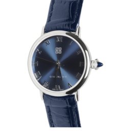 Givenchy-Reloj de mujer GIVENCHY "Shanghai BLUE" de diámetro 24 mm - Acero y cuero azul-Azul