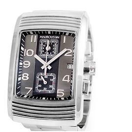 MAUBOUSSIN - Montre Chronographe  "FORCE VITALE" Acier sur Acier- 50 mm Argenté