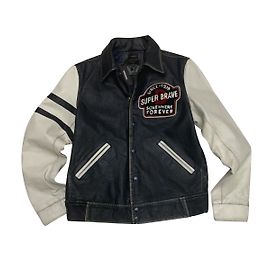 Diesel Biker leather jacket Black White