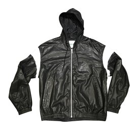 Kenzo-KENZO leather 100% jacket brend new-Black,White