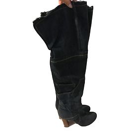 Chanel Botas R-Renzi de Denim Azul Marino Azul marino