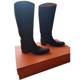 Hermès-Boots-Dark brown