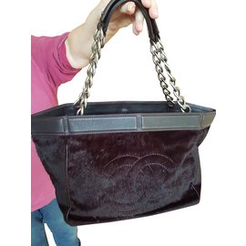 Bolsa Chanel de couro roxo Roxo