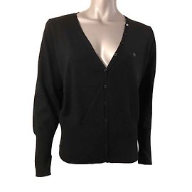 Chaleco de punto Escada Sport negro algodón XL Negro