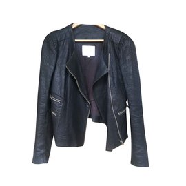 Maje Austral leather jacket black Black