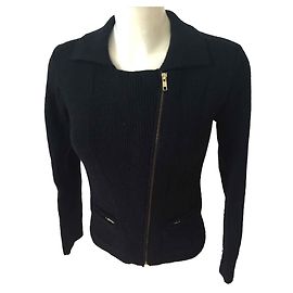 Autre Marque Teenflo Bomber Cardigan Schwarz Wolle Größe S Schwarz