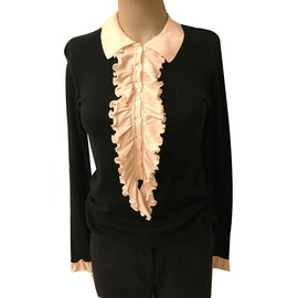 Anne  Fontaine-Tops-Preto,Branco