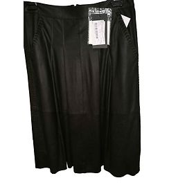 Weekend Max Mara Falda de cuero negro Negro