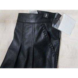 Weekend Max Mara-Black leather skirt-Black