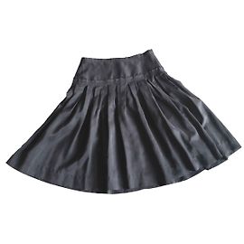 Autre Marque Charcoal gray silk skirt T. 36 Dark grey