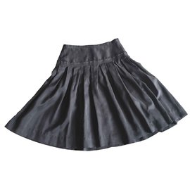 Autre Marque-Charcoal gray silk skirt T. 36-Dark grey