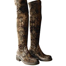 Strategia Botas altas en terciopelo elástico. Multicolor