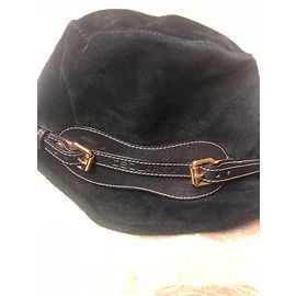 Chapeau Dsquared2 en cuir de daim noir Noir